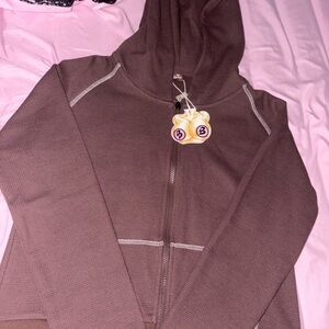 Body by Raven Tracy Brown Waffle Knit Hoodie Only